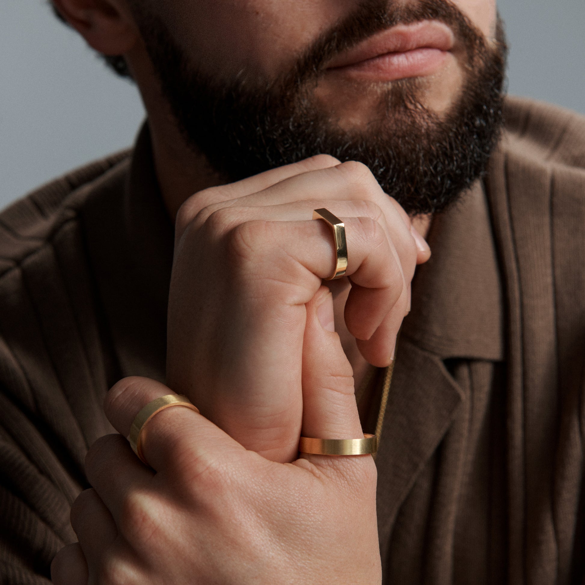 Brushed Signet Ring